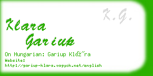 klara gariup business card